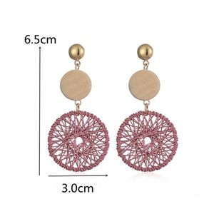 Gold Filled Pink Mauve Wood Earrings